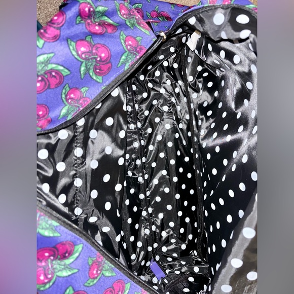 Betsey Johnson Weekender Carry On Luggage with Wheels- Cherry Pie - Picture 9 of 9